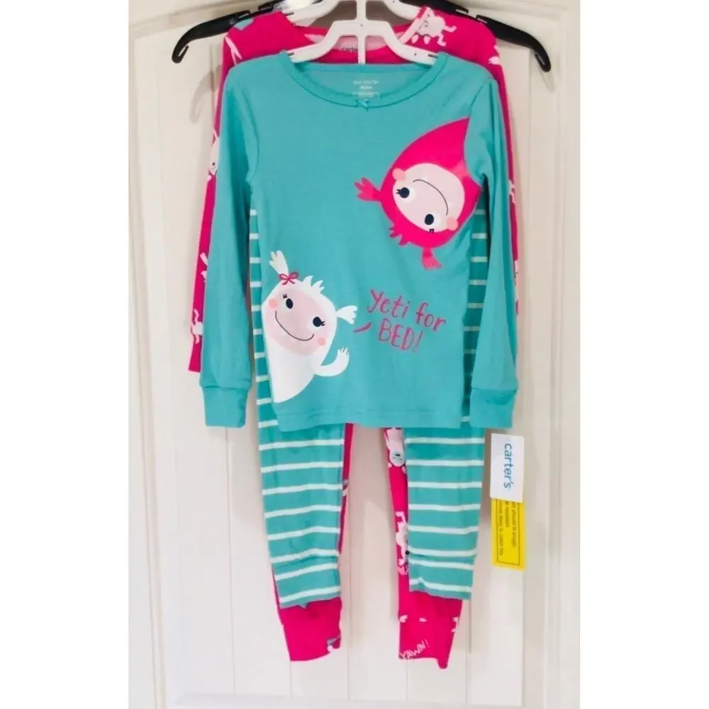 NWT❤️Carter's Girls Cotton Pajama Two Sets